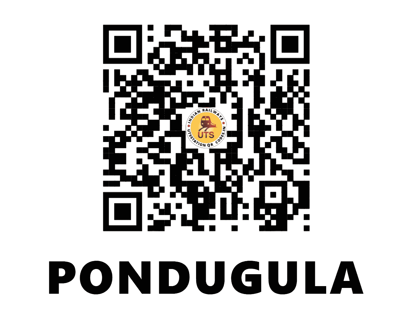 UTS QR Code for PONDUGULA - PDGL - SC (ANDHRA PRADESH)